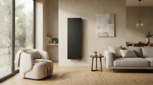 Sleek binfrared sauna panels fitted seamlessly into a contemporary British living room interior