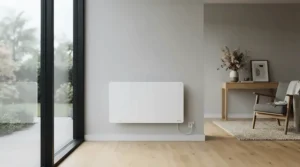 Minimalist binfrared sauna panels blending into a neutral architectural design